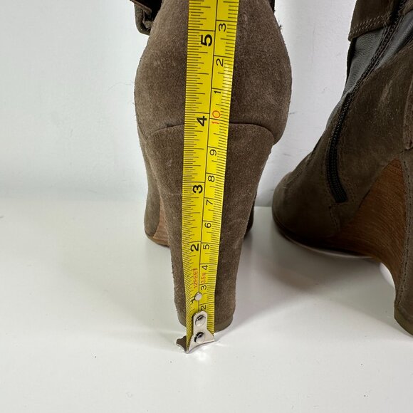 Donald Pliner Heidy Elephant Wedge Suede Leather Tall Boot Brown Women Size 8.5 - Picture 12 of 16